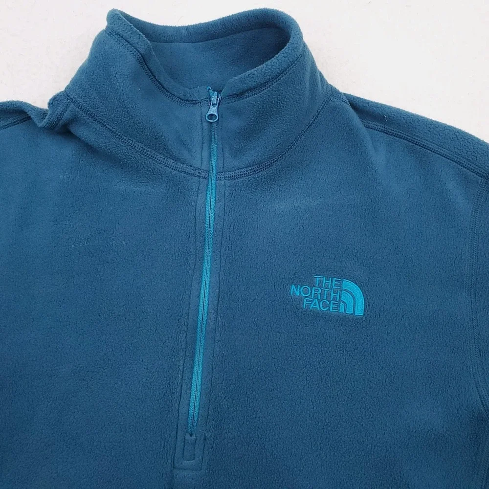North Face Jacket Mens Small Blue Fleece Pullover Half Zip Lightweight Outdoor